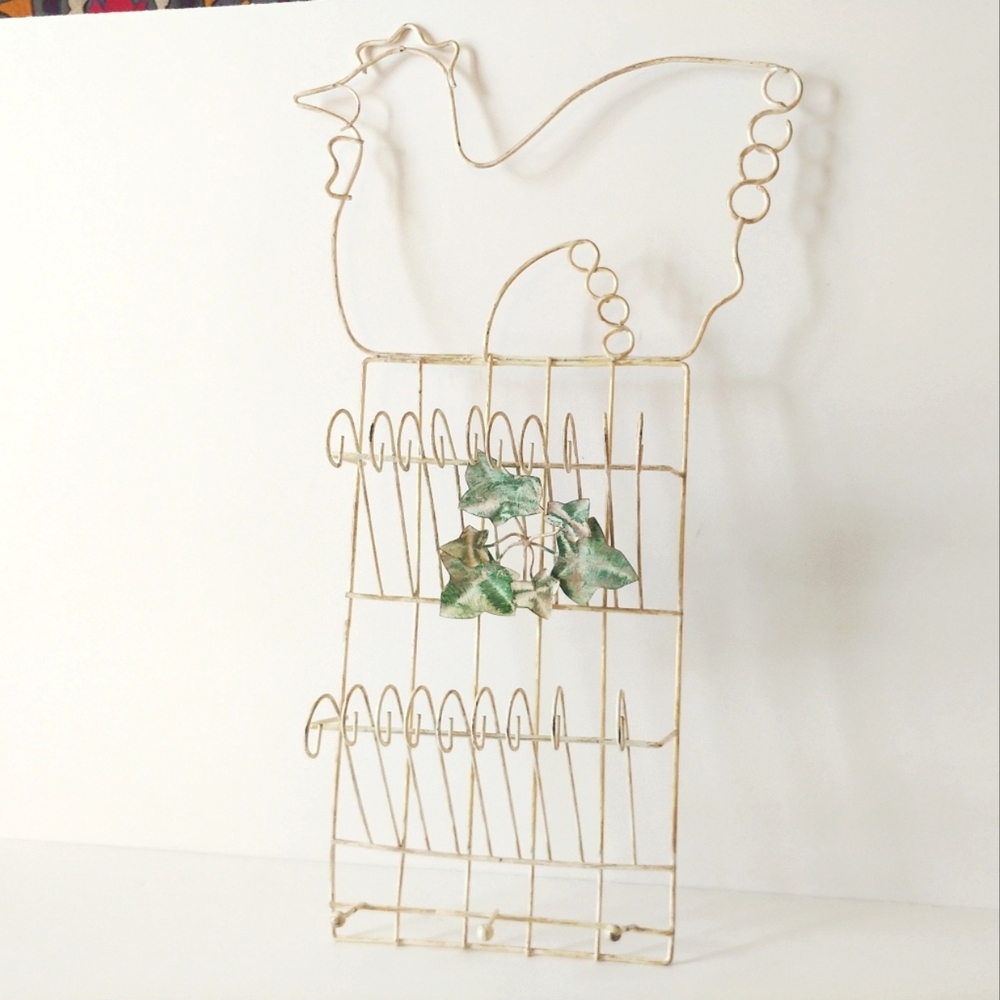 Vintage Kitchen Wire Chicken Display Rack Home Decor